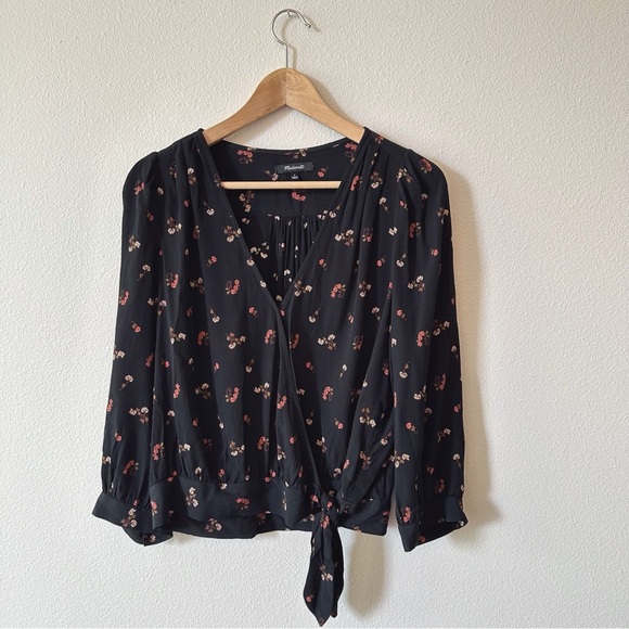 Madewell Wrap Top in Flower Toss Size Small - Picture 2 of 8